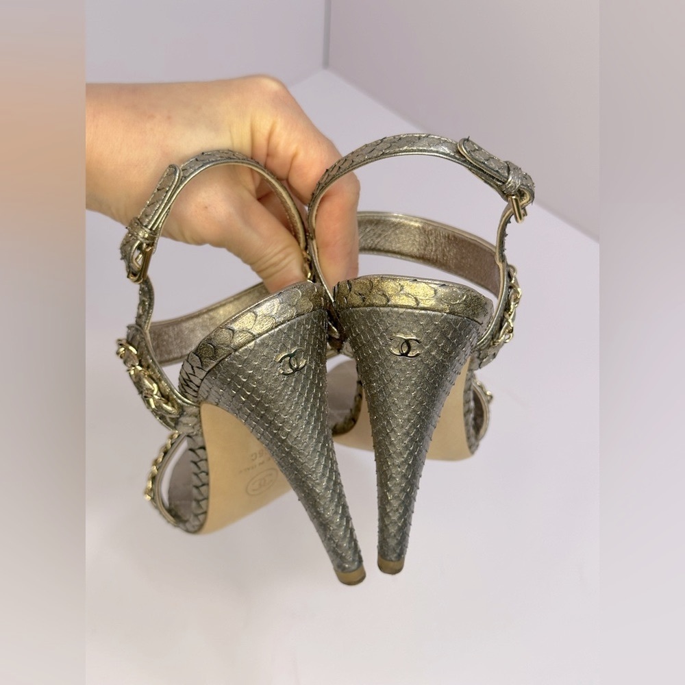 Chanel Iridescent Python Sandal - image 5